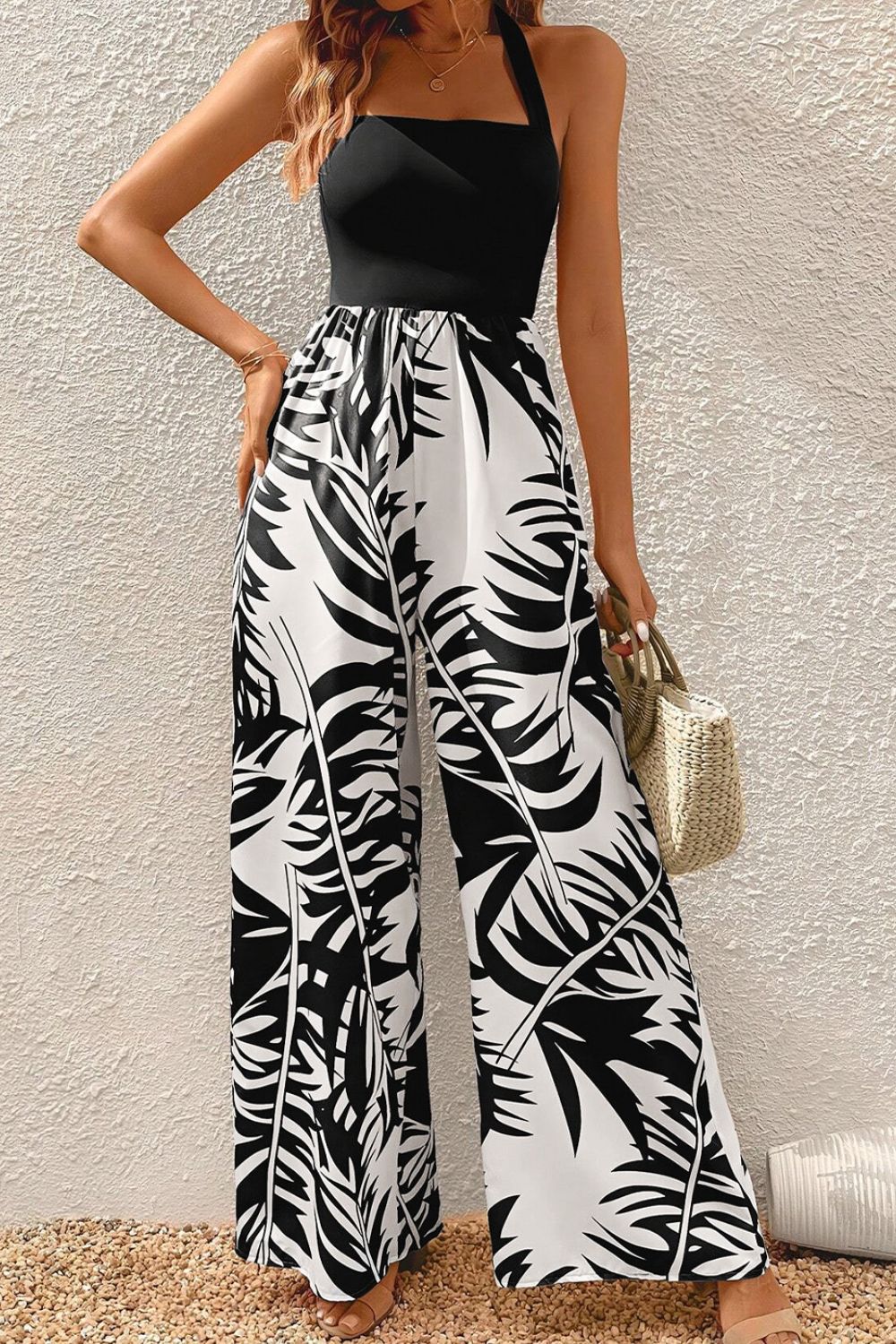 Printed leaves Jumpsuit