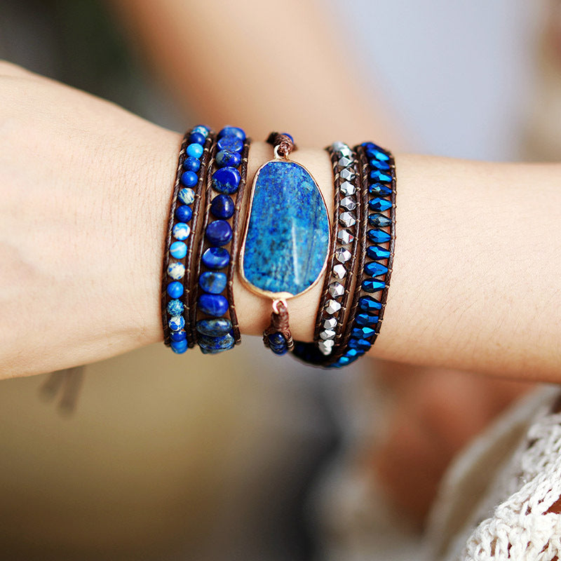 Pulsera trenzada con cuentas de aleación