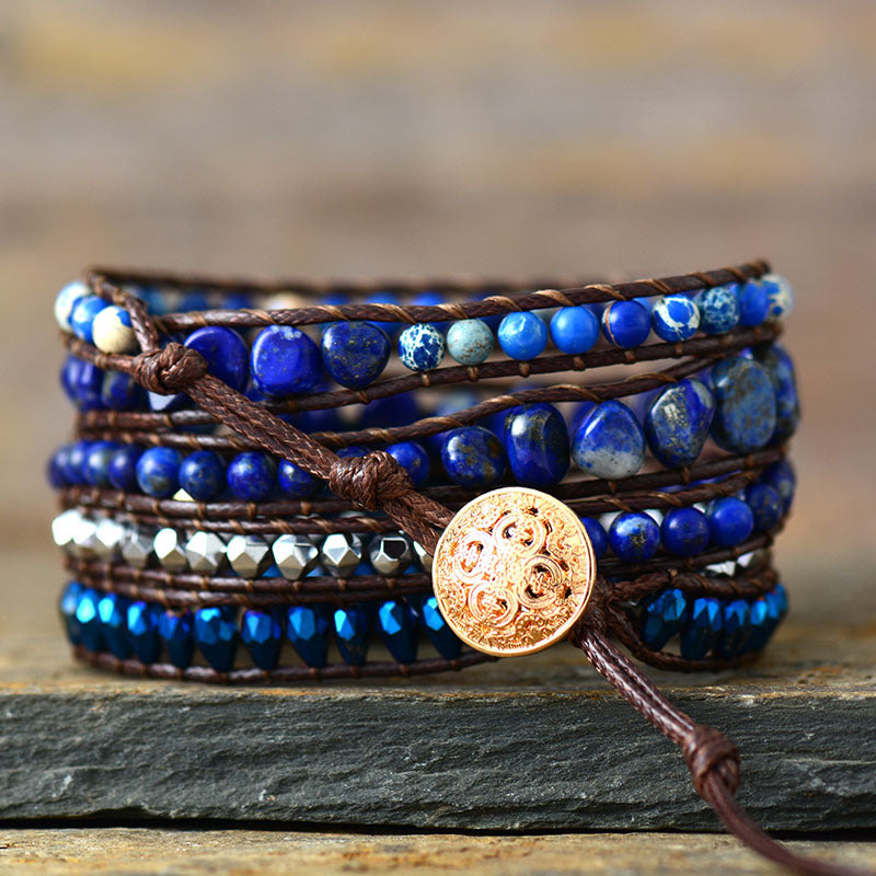 Pulsera trenzada con cuentas de aleación
