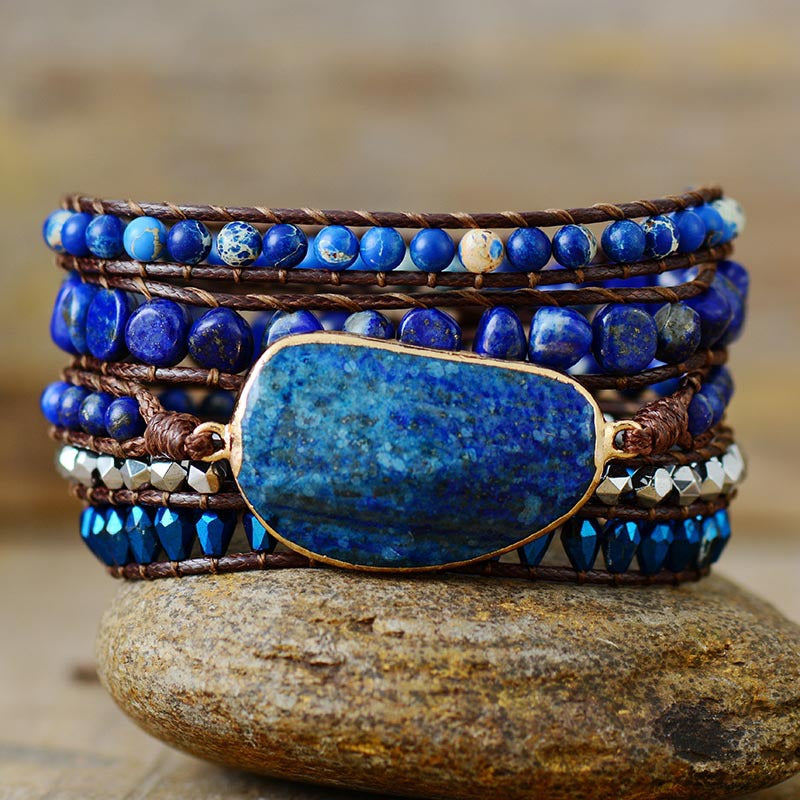 Pulsera trenzada con cuentas de aleación