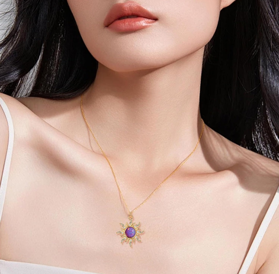 Sun opal Rapunzel necklace set