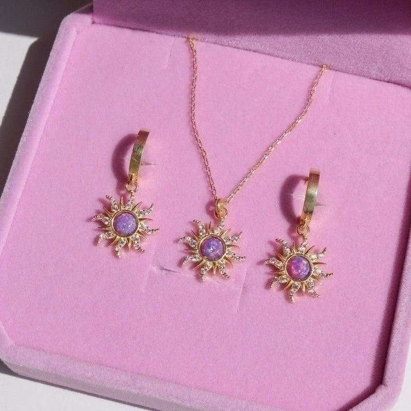 Sun opal Rapunzel necklace set