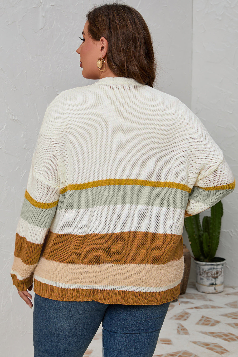 Color Block Long Sleeve Cardigan