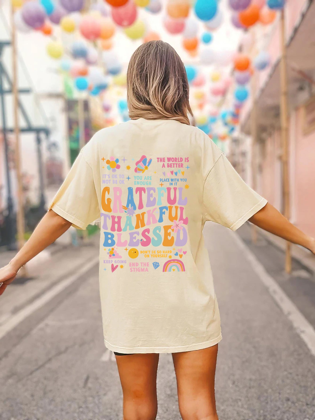 Grateful, thankful, blessed Short Sleeve T-Shirt