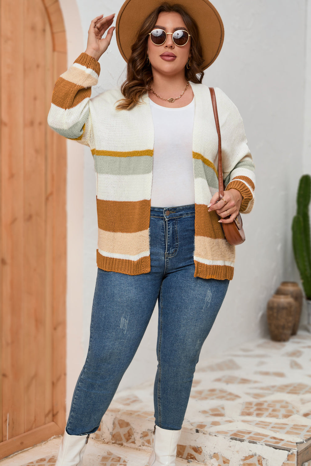 Color Block Long Sleeve Cardigan