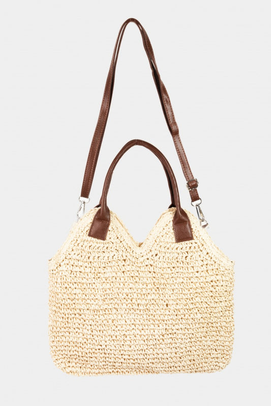 Bolso bandolera con correa trenzada de paja