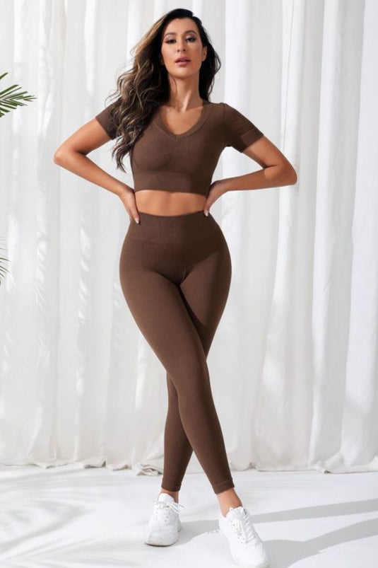 Image Top and High Waistband Long Active Pants