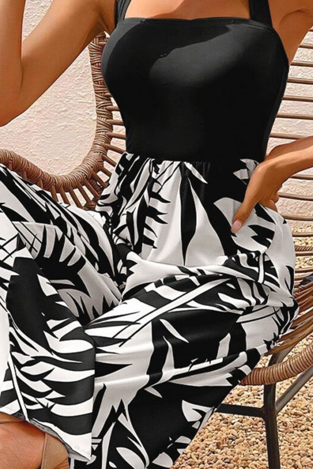 Printed leaves Jumpsuit