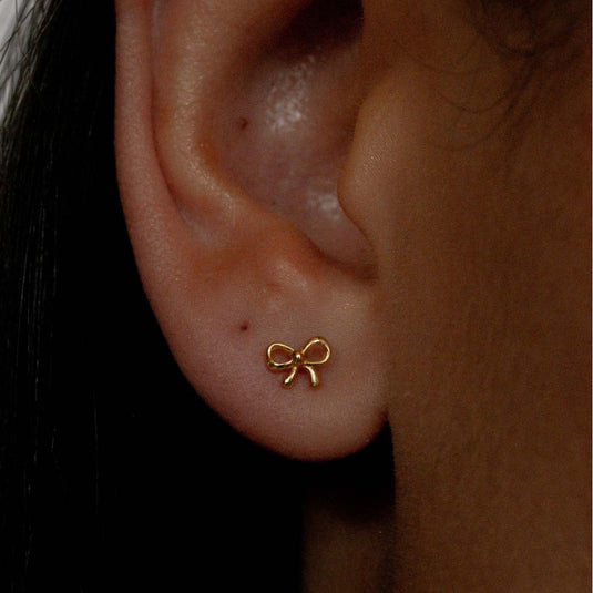 Image Copper Bow Stud Earrings