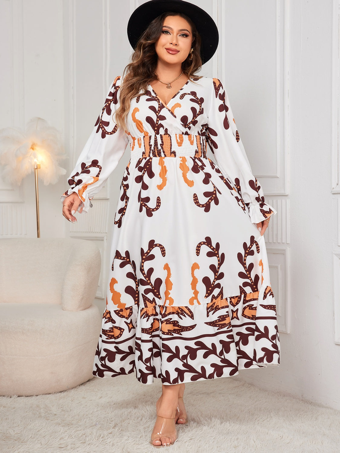 Honey Printed Surplice Dress