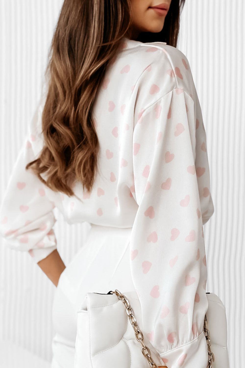 Camisa de manga larga con estampado de corazón