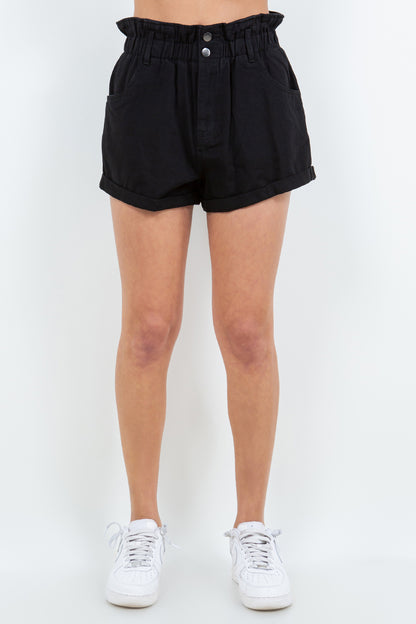 Bazi High Waist Paper Bag Shorts