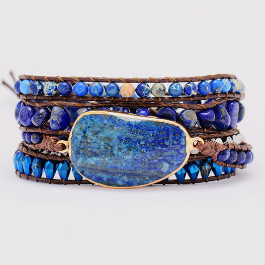 Pulsera trenzada con cuentas de aleación