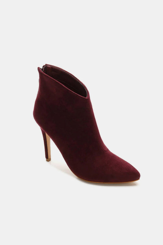 Beast Fashion Suede Stiletto Ankle Booties