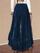 Pantalones anchos con abertura y volantes