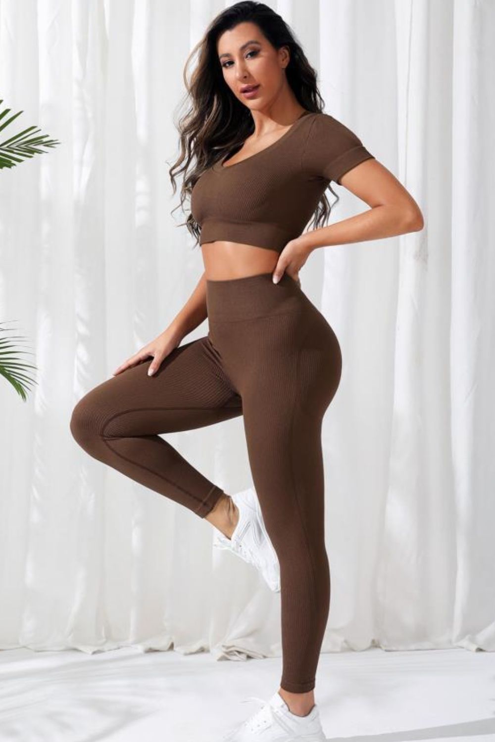 Top and High Waistband Long Active Pants