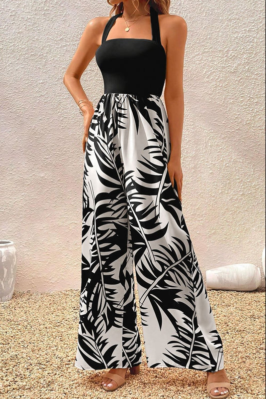 Printed leaves Jumpsuit