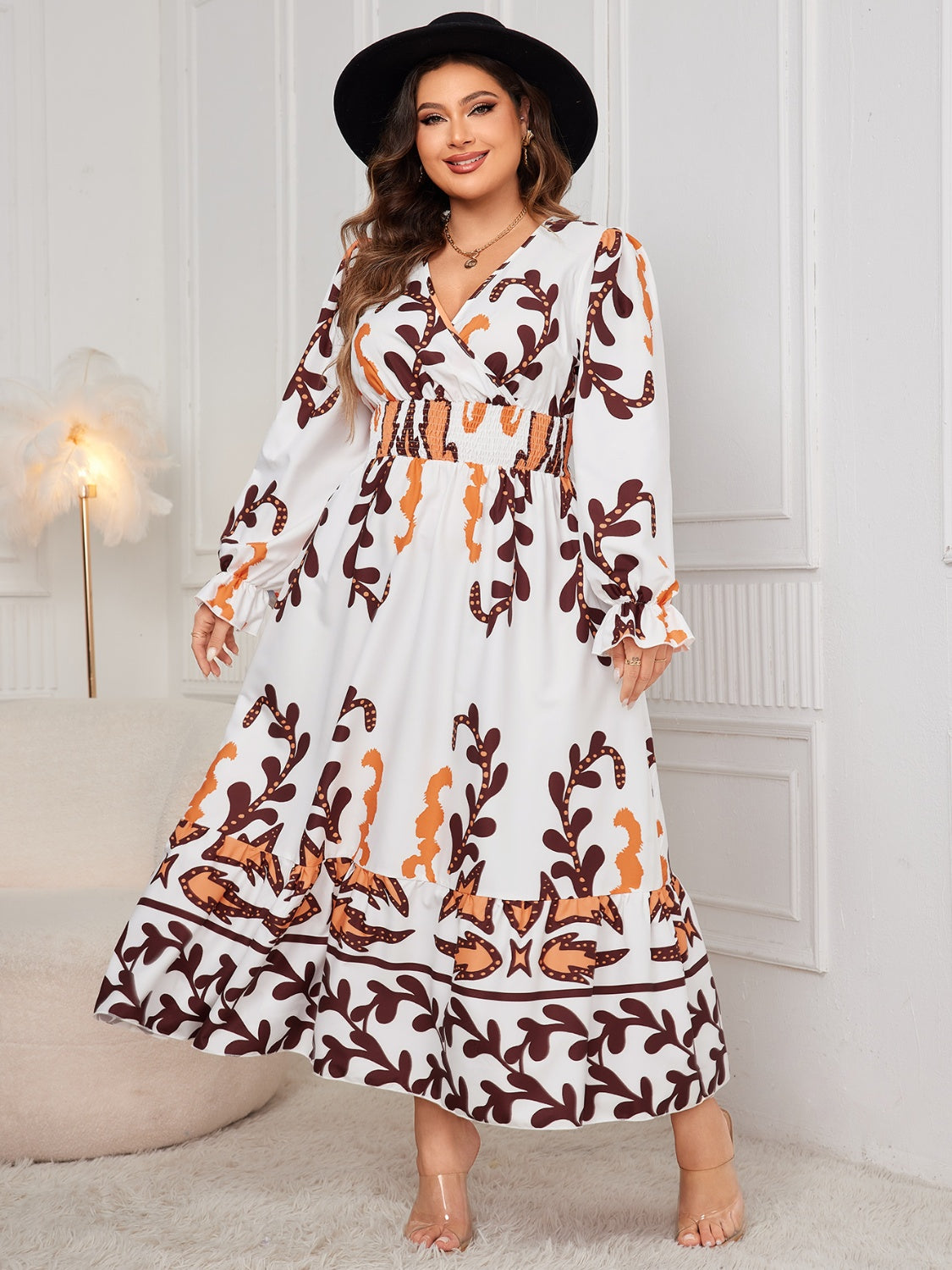 Honey Printed Surplice Dress