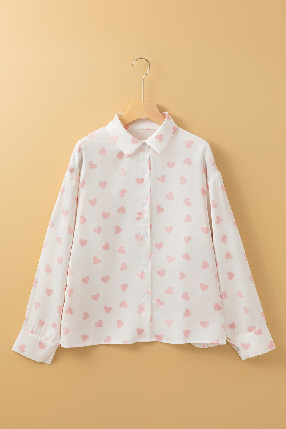 Camisa de manga larga con estampado de corazón