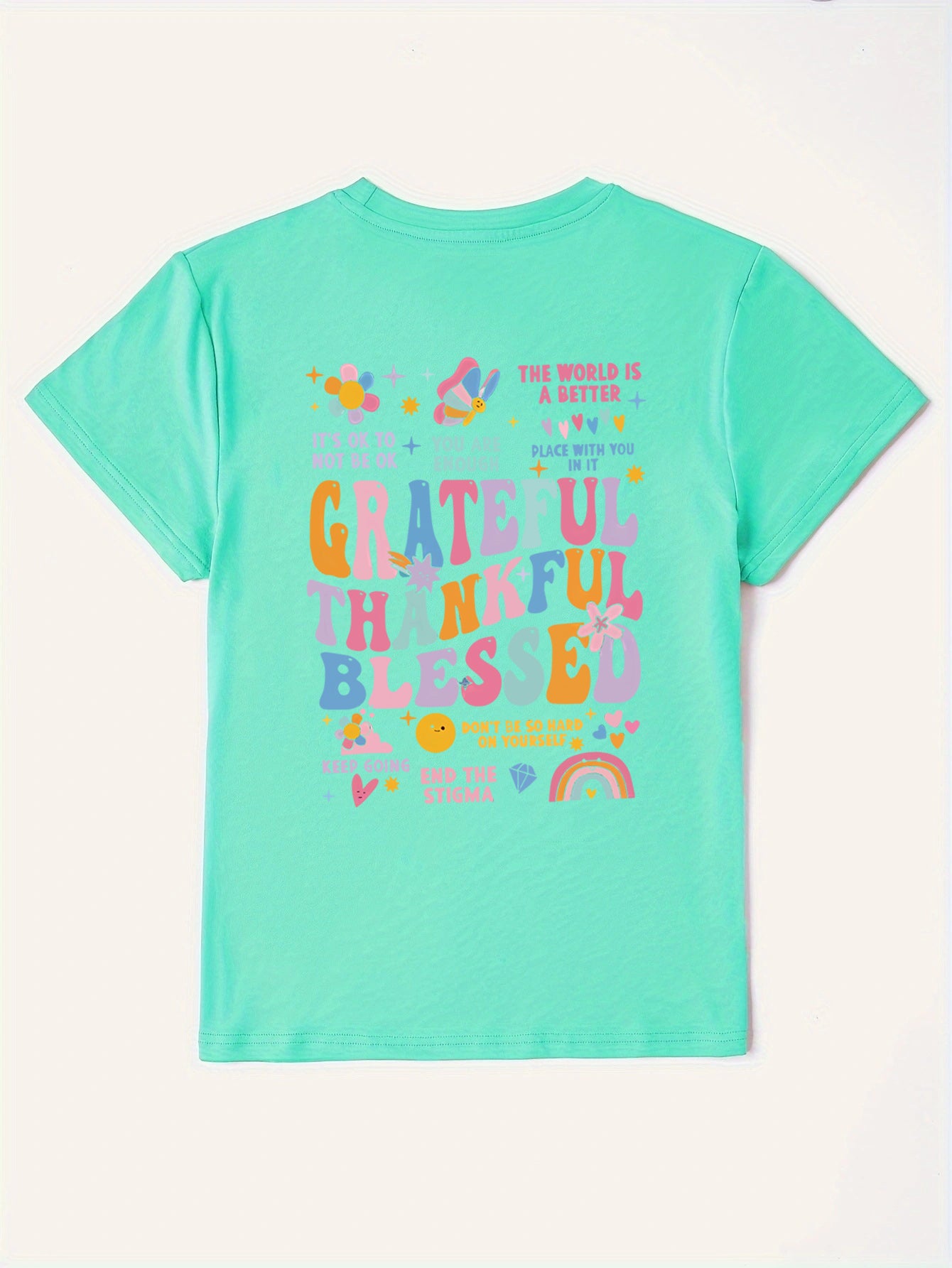 Grateful, thankful, blessed Short Sleeve T-Shirt