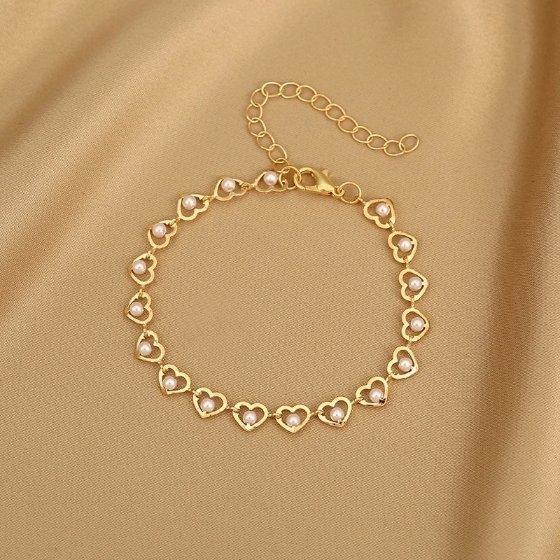 Heart pearl bracelet