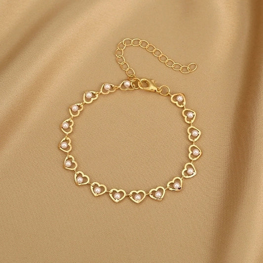 Heart pearl bracelet