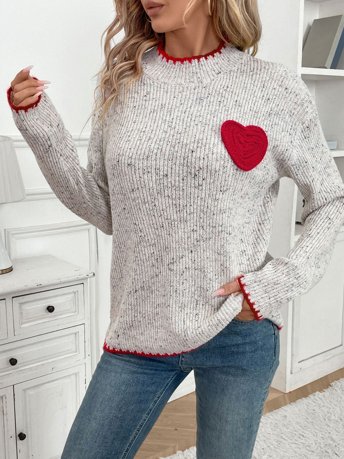 Heart Long Sleeve Sweater