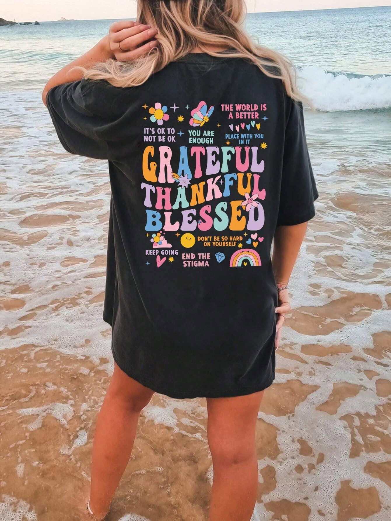 Grateful, thankful, blessed Short Sleeve T-Shirt