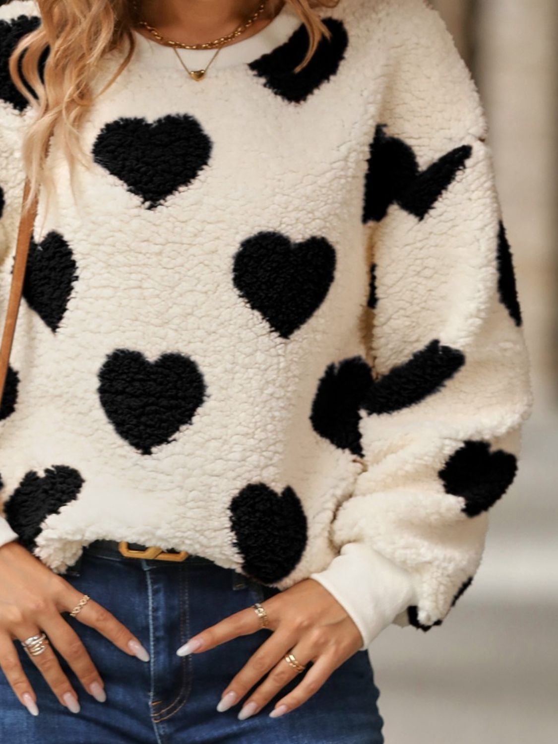Fuzzy Heart  Sweatshirt