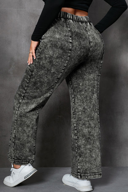 Drawstring Straight Jeans
