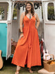 Vestido midi naranja de talla grande