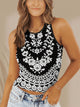 Camiseta de tirantes con cuello redondo y estampado FAM-FAM