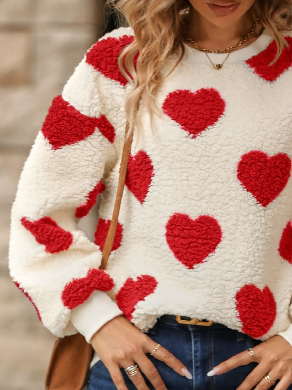Fuzzy Heart  Sweatshirt