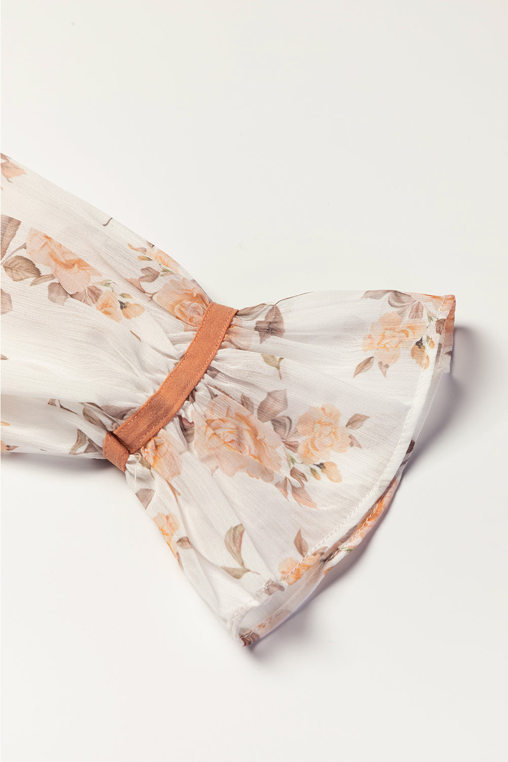 floral flounce sleeve blouse