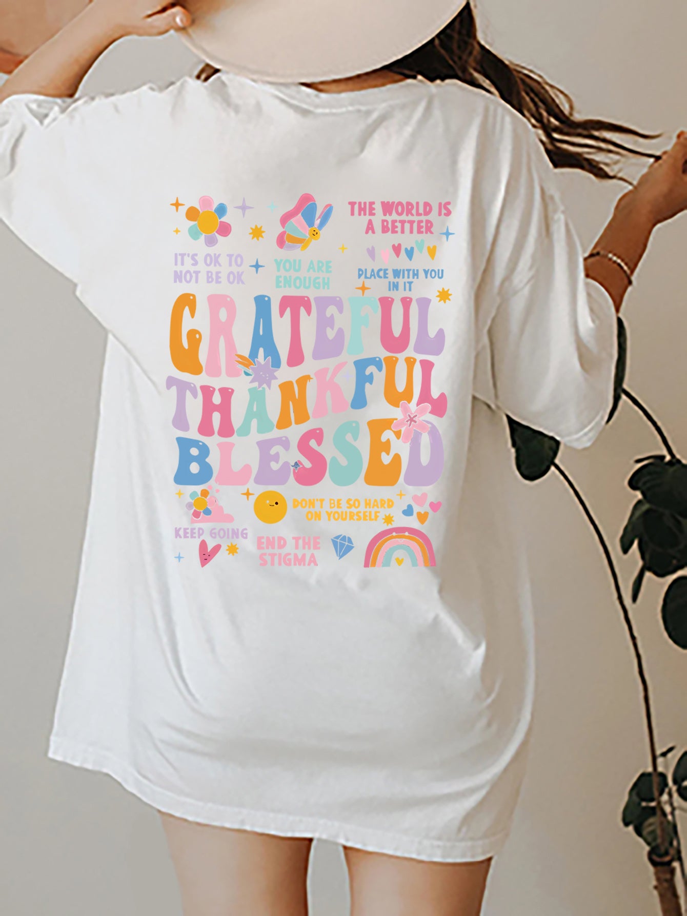 Grateful, thankful, blessed Short Sleeve T-Shirt