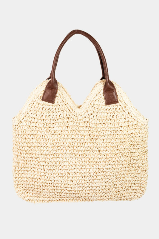 Bolso bandolera con correa trenzada de paja