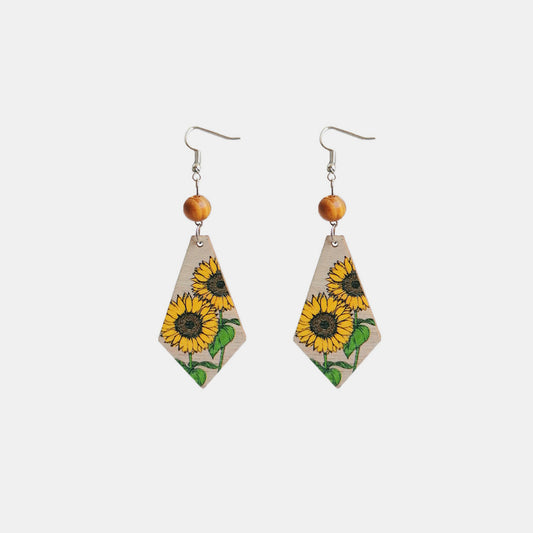 Pendientes de madera con forma de lágrima