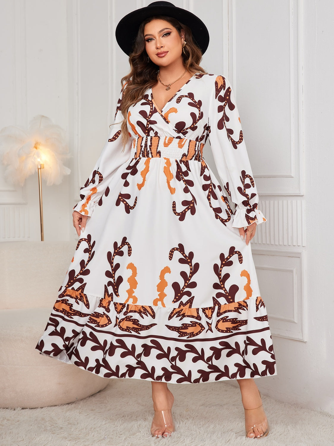 Honey Printed Surplice Dress
