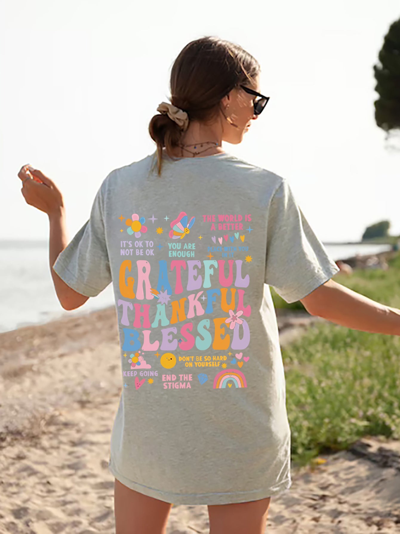 Grateful, thankful, blessed Short Sleeve T-Shirt