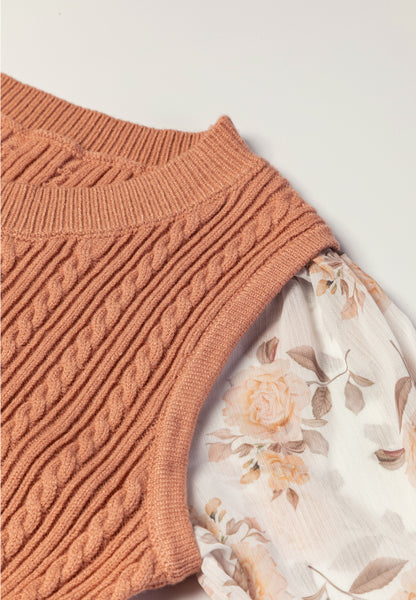 floral flounce sleeve blouse