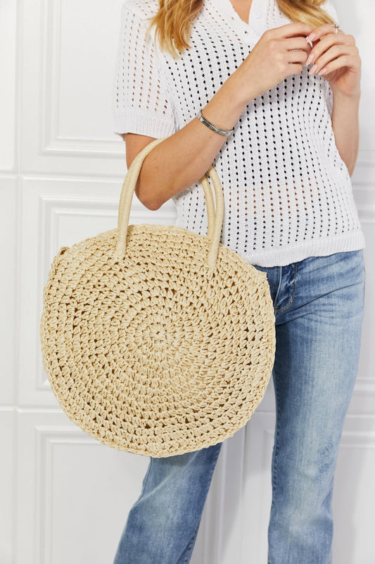 Bolso de mano de ratán y paja